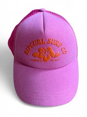Rip Curl Pink Trucker Hat Surf Co Graphic Snapback Beachy